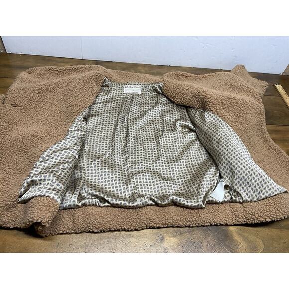 Free People We The Free Izzy Wrap Teddy Coat In Sand Size Small Tan Faux Sherpa - Picture 8 of 13